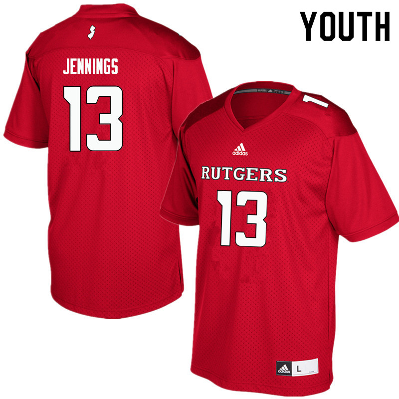 Youth #13 Deion Jennings Rutgers Scarlet Knights College Football Jerseys Sale-Red